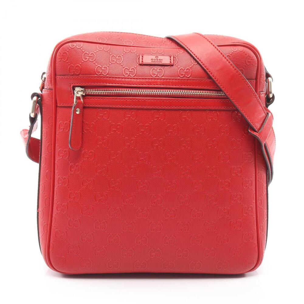 GUCCI Red Leather Shoulder Bag